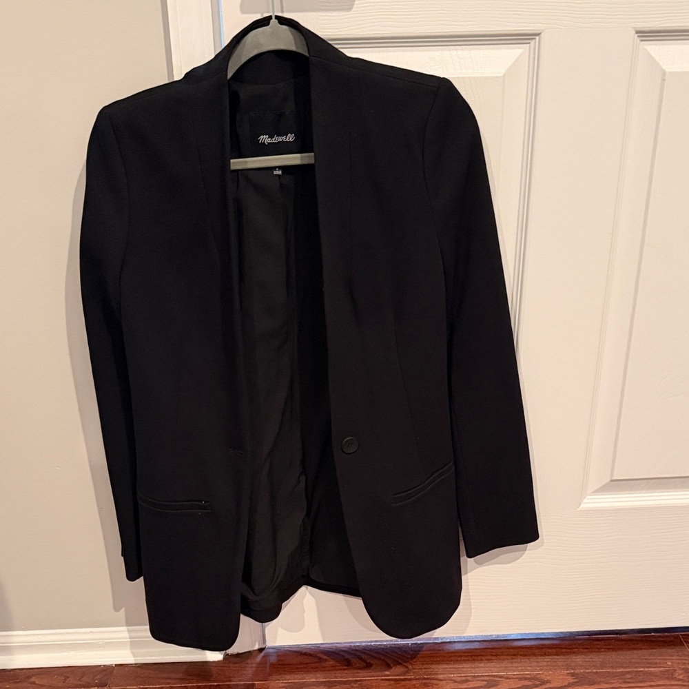Madewell Black Open-Front Blazer Jacket